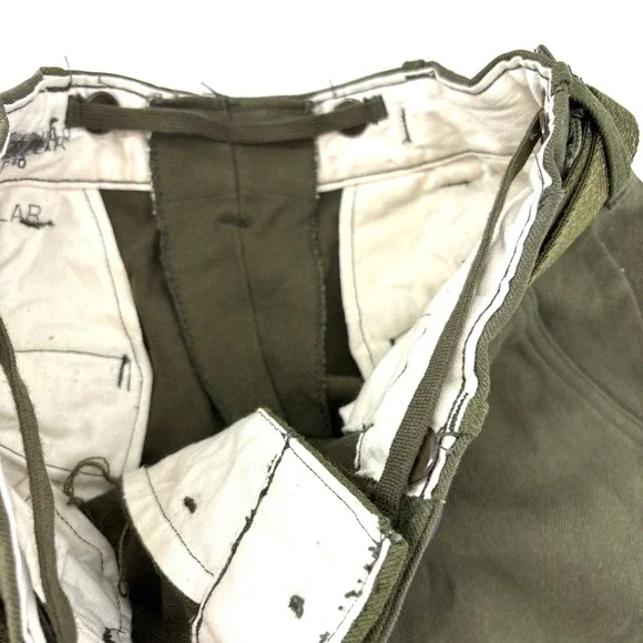 WWII U.S. Army Field Trousers w Belt Wool OD 33 - 18 oz Button‎ Fly Small 30x30